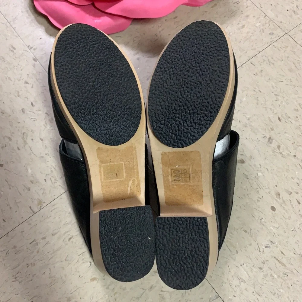 KELSI DAGGER Brooklyn Marion Black Platform Open Toe Slip On Clogs Womens Sz 9.5
